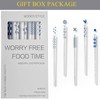 Chopsticks Reusable Dishwasher Safe 5PC Blue Porcelain Chopsticks Hepburn Style,High-grade