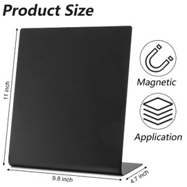Bekith 2 Pack Magnetic Bulletin Board with Easel Stand, 11 x 9.8 Inch Magnetic Metal Board for Tabletop, Memo Display Board for Home, School, Kitchen, Office, Black