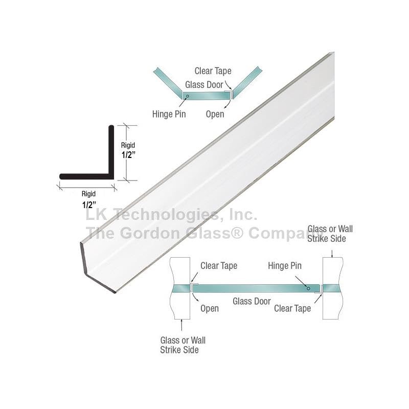 Gordon Glass® Crystal Clear Shower Door L-Shape Polycarbonate w/Pre-Applied Tape