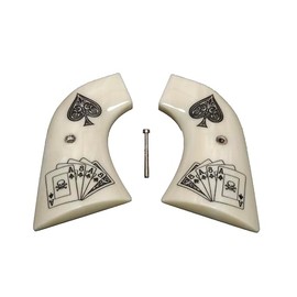 Ivory Dead Mans Hand Ruger New Vaquero (XR3 Frame) Checkered, Engraved, Textured