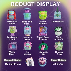 BEEMAI Ghost Bear House Series Whole Set (Set of 12 No Repeat) Random Design Cute Figures Desktop Ornament Collectible Toys Birthday Gifts