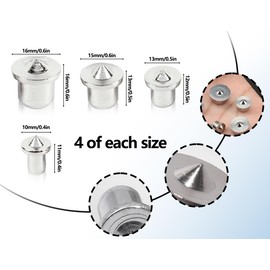 KAPSING Pack of 16 Dowel Centring Point, Wooden Dowel Set, Centring Tips, Dowel Aid, Dowel Hole Marker, Round Wood Tenon, Bit Tool for Centring Pin (6/8/10/12 mm)