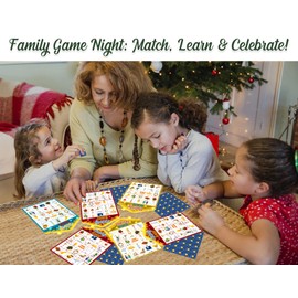 BIZIBAFF Christmas Nativity Bingo Game for Kids Adults - 24 Players Christian Nativity Bingo Cards - Religious Bible Games for Family Classroom Christmas Activities Holiday Party Favors Gifts