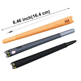 Maydahui 8 Pcs Cute Cat Pens Colorful Expression Face Cat Novelty Kitty Style Gel Ink Pens 0.5mm Black Ink for Cat Pet Lovers School Office Supplies Party Favors
