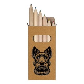 Azeeda 6 x 'Scottish Terrier' Short 85mm Pencils/Coloured Pencil Set (PE00067496)