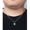 Ofeiyaa Lock Pendant Necklace Statement Key Long Chain Punk Bar