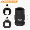 sourcing map 6 Point Impact Socket 14mm Metric Socket 1/2"
