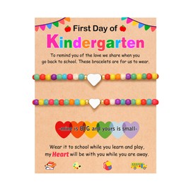 BxkSky First Day of Kindergarten Bracelet Gift, Back to School Bracelet Mommy and Me, First Day of School Bracelet Mom Mother Daughter Back to School Stuff Gifts