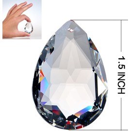 LoveUnited 10pcs Crystal Pendants 1.5"/38mm Crystal Suncatcher - Rainbow Maker Crystal, Hanging Crystals Prisms for Windows, FengShui, Hanging Ornament for Decoration, Chandelier Crystals Replacement