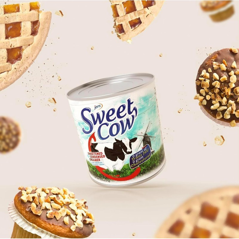 Jans Sweet Cow Condensed Milk (375g, Pack of 12) Sweetened