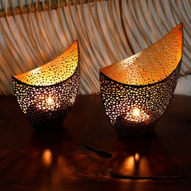 Casa Moro Lantern Set Vintage Decoration Black Gold Metal Gnome Gift Table Decoration Living Room Decoration Aesthetic Room Decor