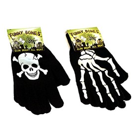 DM Merchandising Skull and Crossbones Stretch Gloves