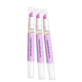 Cuticle Oil Pusher Pen, 2-in-1 Nail Cuticle Applicator, Moisturizing Formula with Lavender Fragrance, 3 Pack