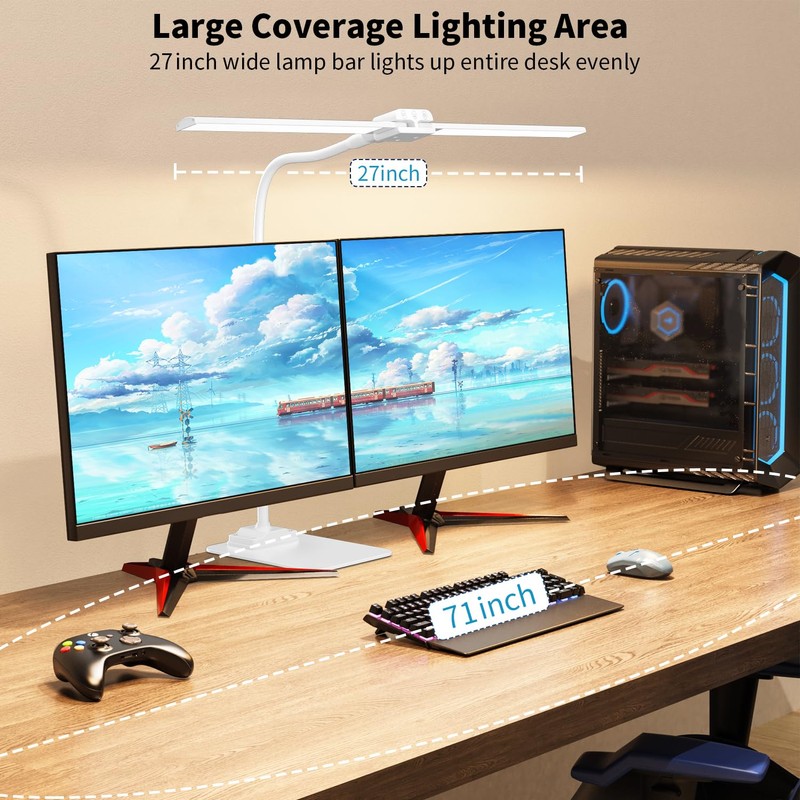 KableRika Desk Lamp Double Light: Bright Led Desk Lights for
