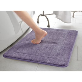 Oliver Brown - Terry Bath Mat, Memory Foam Bath Rug, Non-Slip, 100% Polyester, Premium Bathroom Décor, Machine Washable, Measures 20 in. x 32 in., Wisteria Purple