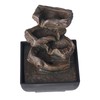 Tabletop Water Fountain Resin with Cascading Rock Waterfall and LED