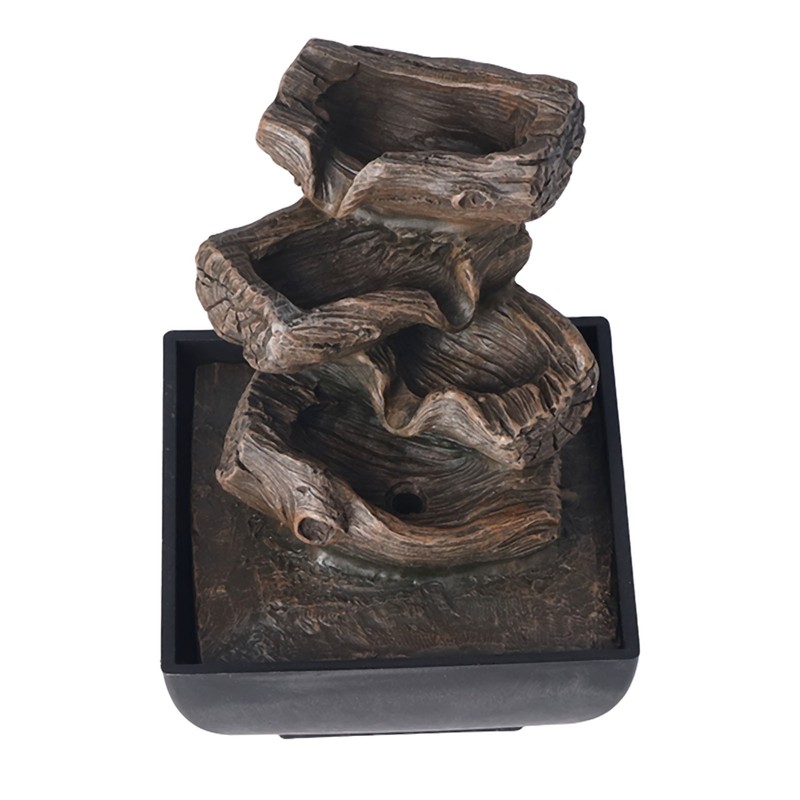 Tabletop Water Fountain Resin with Cascading Rock Waterfall and LED