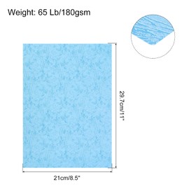 sourcing map 50pcs A4 Leather Grain Binding Covers Presentation Leather Textured Paper Un-Punched for Business Reports, Sea Blue