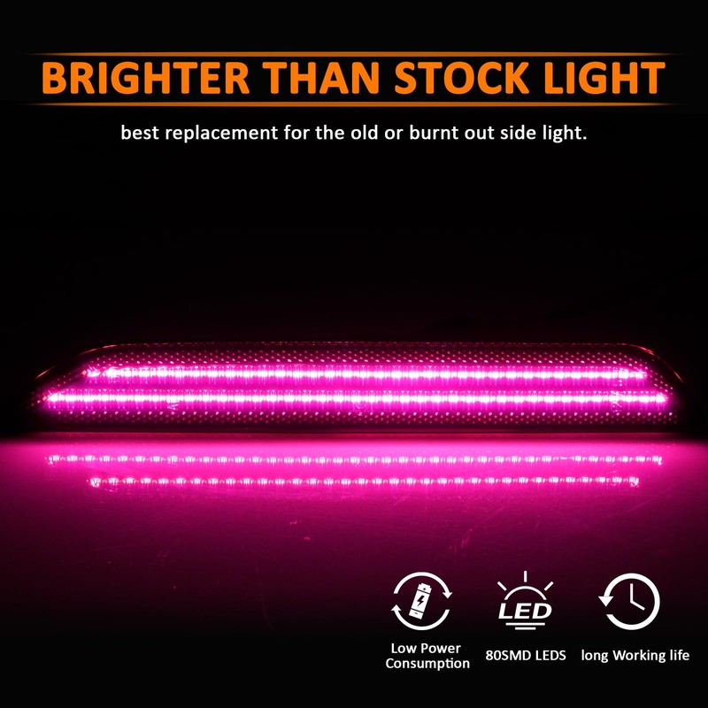 Bestview LED Side Marker Lights for Ford Mustang 2015-2023, Rear