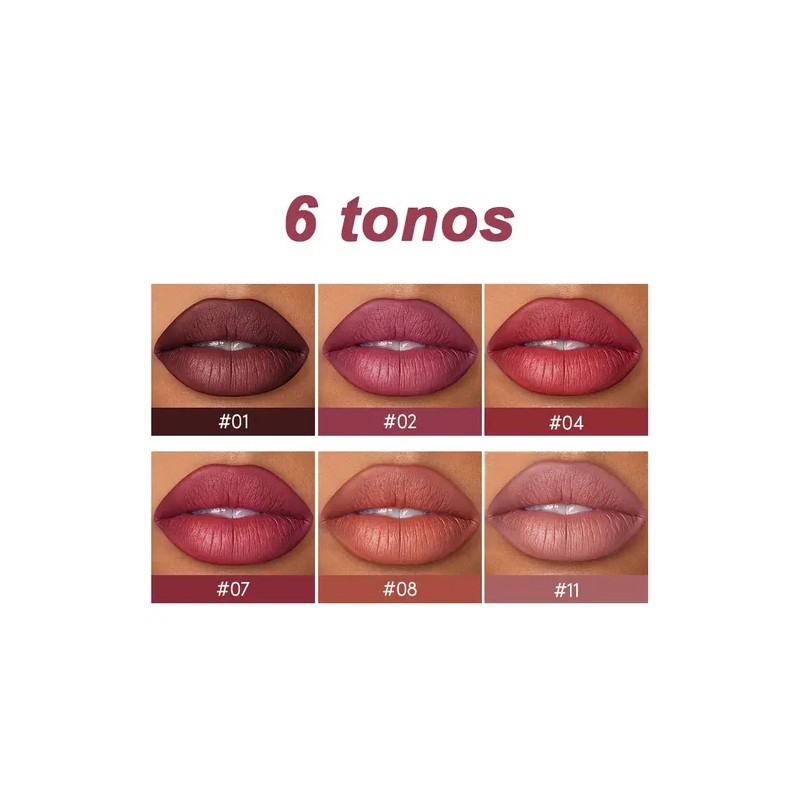 Set De Lapiz Labial Y Delineador Color Mate Impermeable 2pcs