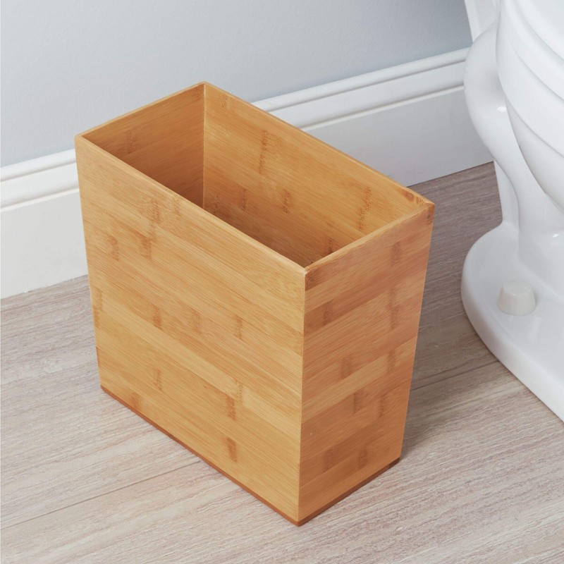iDesign Rectangular Bamboo Waste Basket, The Formbu Collection – 10.5"