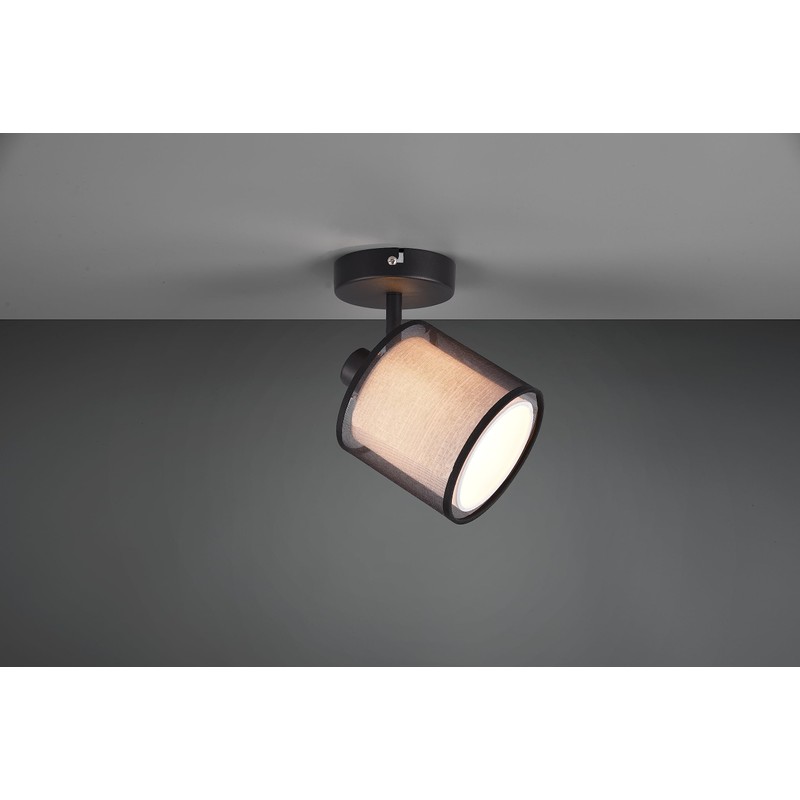 Trio Leuchten Burton 811400132 Wall Spotlight Metal Matte Black Fabric