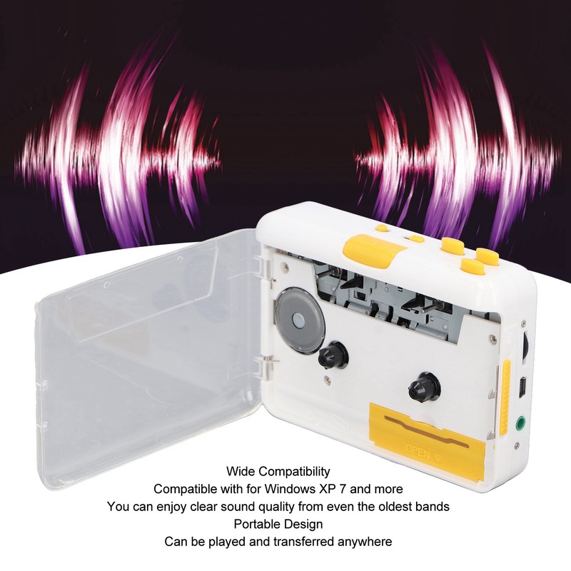 Cassette to MP3 Converter Battery USB Powered Portable Cassette Player