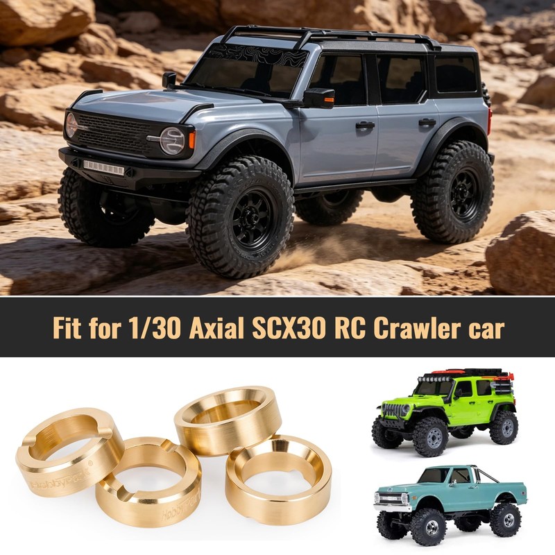 HobbyPark Brass Wheel Weights Set for 1/30 Axial SCX30 Crawler
