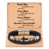 Tarsus Christian Gifts for Men, Leather Mens Cross Bracelet Religious