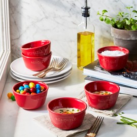 HENCKELS Ceramic 6-pc Round Ramekin Set - Cherry Red