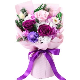 Jtoder Flowers Gifts for Women, Flower for Delivery, Preserved Purple Roses Bouquets, Anniversary Birthday Flowers Gifts for Mom Grandma Wife Friends