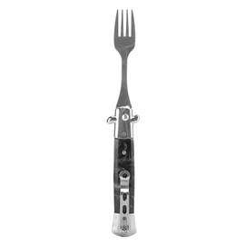 Folding Spring Camping Fork One Button Flick 304 Stainless Steel Pocket Size Automatic Spring Utensils Fork Black