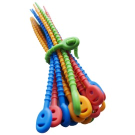 Multi Purpose Silicone Zip Ties - 20 pcs - 6 inch Reusable Zip Ties - Releasable Zip Ties in Multi Color (Red, Blue, Green, Orange) - Ties for Home, Office from EcoSearene