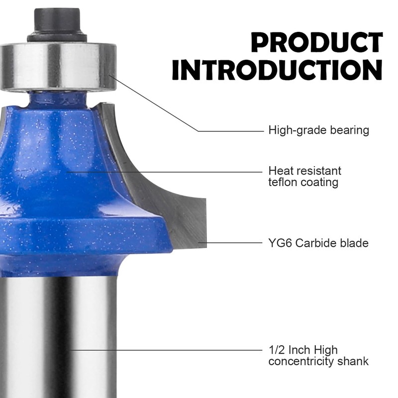 UTRUSTTO 1/2" Router Bit Set 24 Pieces, 1/2 Inch Shank