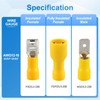 Baomain 1/4" Female Quick Disconnect Spade Terminals,Insulated Crimp Connectors 12-10