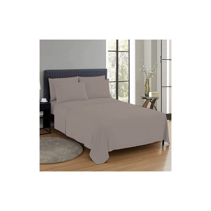 CHARKHAH Polycotton Flat Sheets with Single Double King Size Bed