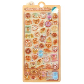 3D Relief Sticker, Cute Animal Sticker for Girls, Notebook, Smartphone Decoration, Stationery, DIY Craft, Decoration, Transparent Deco Sticker, Character Sticker, Cute Design Reward Sticker (BBW-06)