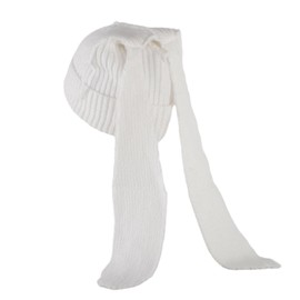 BELOWSYALER Women Rabbit Ears Hat, Handwoven Beanie Hat for Teens and Girls, Long Knitted Hat with Rabbit Ears for Women, Warm Winter Hat, Skull Hat, Pretty Party Headpiece, black