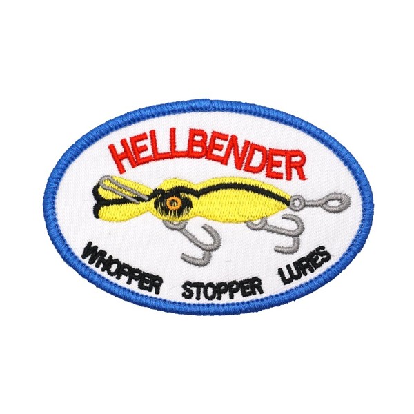 2 Pcs HELLBENDER WHOPPER STOPPER LURES Embroidered Appliques Patch with