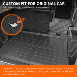 powoq Floor Mat Compatible with 13-24 Toyota 4Runner Trunk Mat Backrest Mat Replacement for 2013-2024 Toyota 4Runner Accessories (Fit W/O Sliding Tray,Upgraded Backrest Mats+Rear Trunk Mat+Floor Mats)