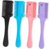 BIUDECO 4pcs Double-sided Hair Thinner Comb Women Hair Trimming Styling Tools Convenient for Thinning and Sectioning Includes Black Blue Pink and Purple Combs