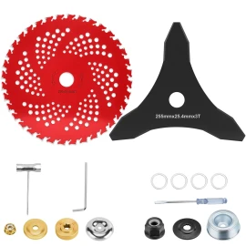 HK 9" x36 Teeth Weed Eater Blades and 3 Teeth Brush Cutter Blade with Adapter