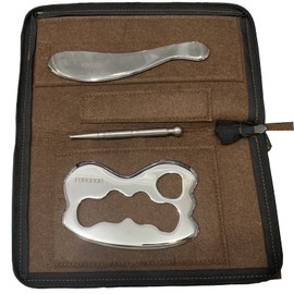 FORQOQO Gua sha tool gua sha massage tool Stainless Steel gua sha Set 3pcs iastm tool myofascial release tools for Soft Tissue Therapy and Reduce Arms,Back, Legs, Neck,Shoulder Muscle Pain(3)