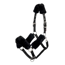 LeMieux Comfort Headcollar for Horses - Black - Soft Fleece Lining - Adjustable & Durable - Full