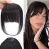 Real Human Hair Clip-in French Bangs for Women - Fake