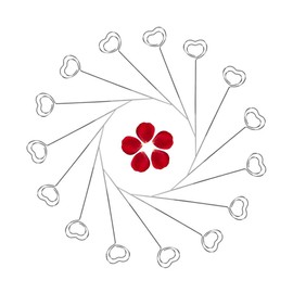 50 clips de alambre con forma de corazón para tarjetas, fotos, metal, arcilla, decoración de tartas, soportes para tarjetas, accesorios de bricolaje, Heart-Shaped, 1