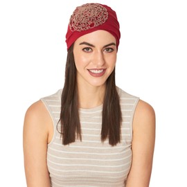 SAKUCHI Delia Bamboo Viscose Solid Flower Patch Cap for Women