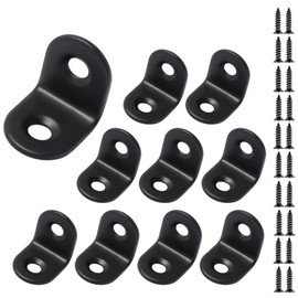 30 Pcs Black Corner Bracket,Right Angle Brackets 90 Degree,Stainless Steel L Shaped Bracket Corner Brace with Screws Small Brackets 20mm