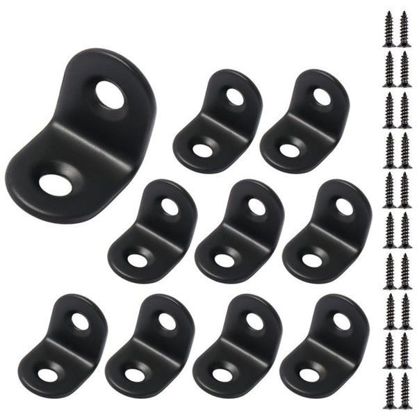 30 Pcs Black Corner Bracket,Right Angle Brackets 90 Degree,Stainless Steel