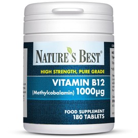 Nature's Best Vitamin B12 (Methylcobalamin) 1,000µg - High Strength Supplement - Immune Support - UK Made - 180 Tablets (6 Months' Supply)